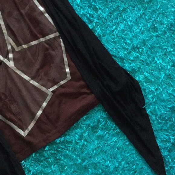 Cotton Candy brown & silver v-neck top - Picture 6 of 8